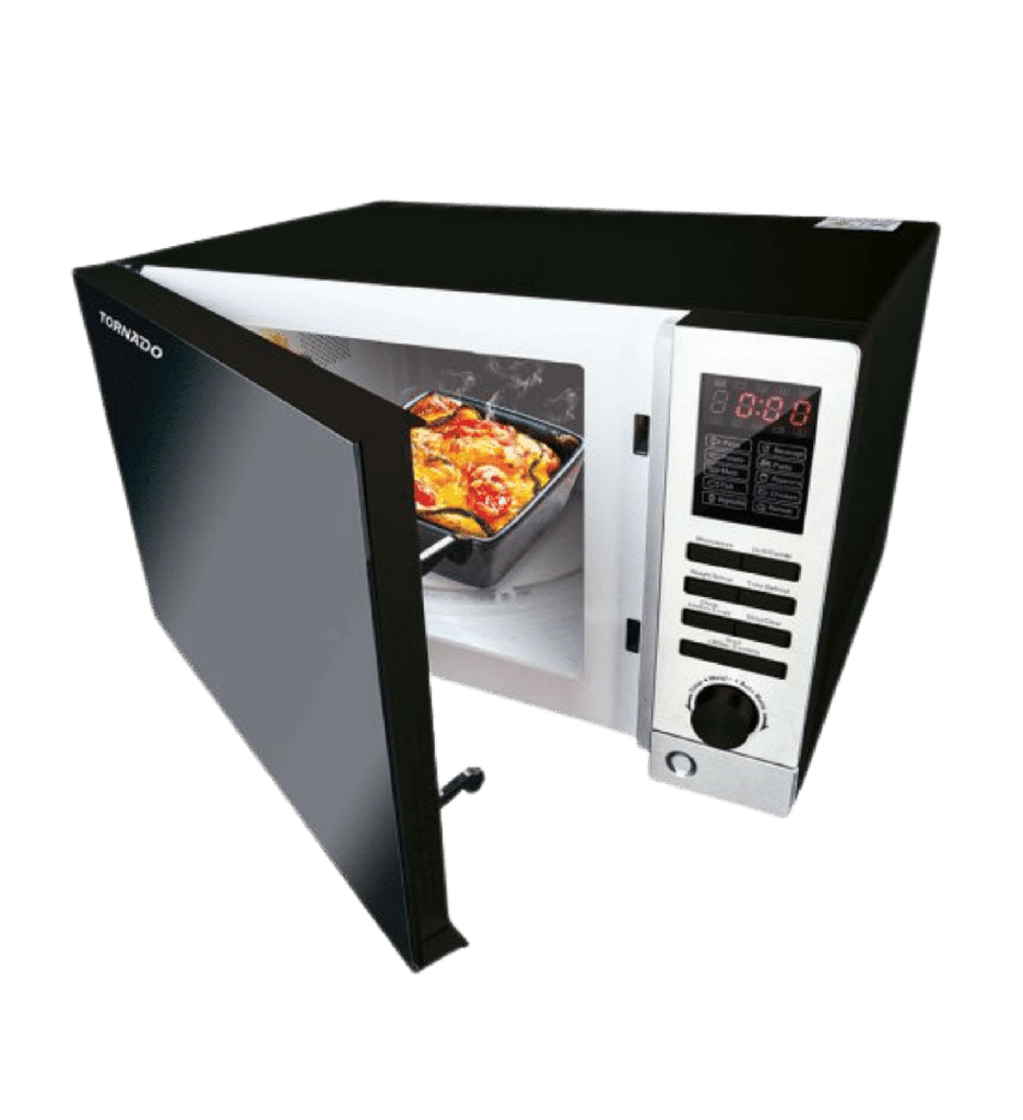 ميكروويف تورنيدو 25 لتر ديجيتال اسود بالشوايه القديم MOM-C25BBE-BK