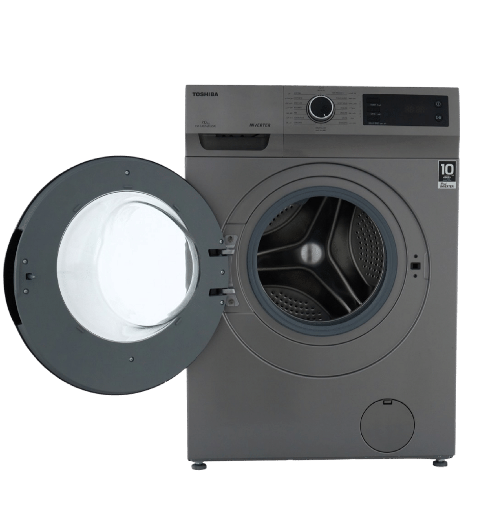 غساله توشيبا اتوماتيك 7ك 1200 لفه انفرتر فضي /ميديا TW-BJ80S2EG(SK)