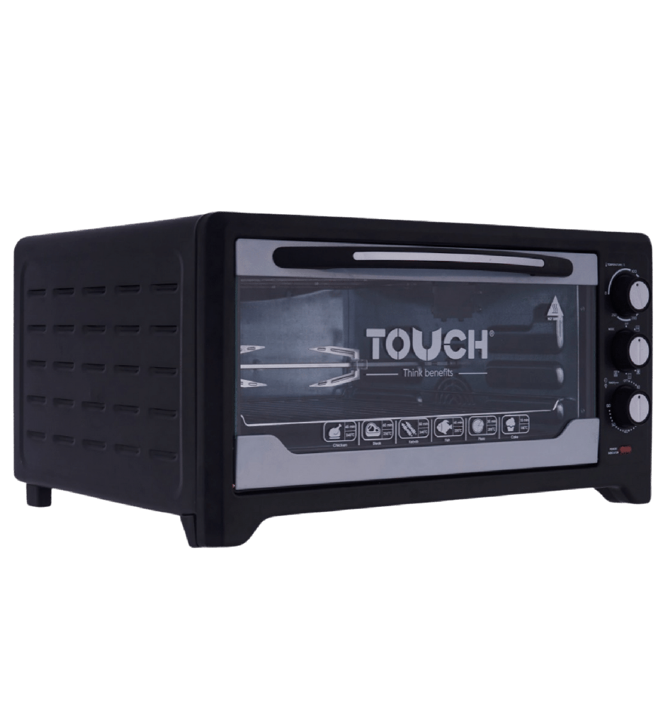 فرن تاتش زنوكي 50 لتر جامبو شوايه ومروحه اسود