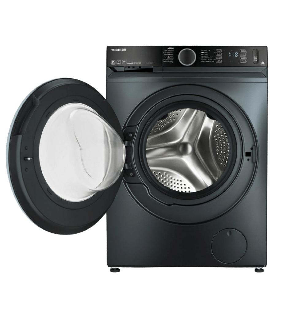 غساله توشيبا اتوماتيك 8ك 1400 لفه انفرتر بخار WiFi رمادي /ميديا TW-BK90GF4EG(MK)