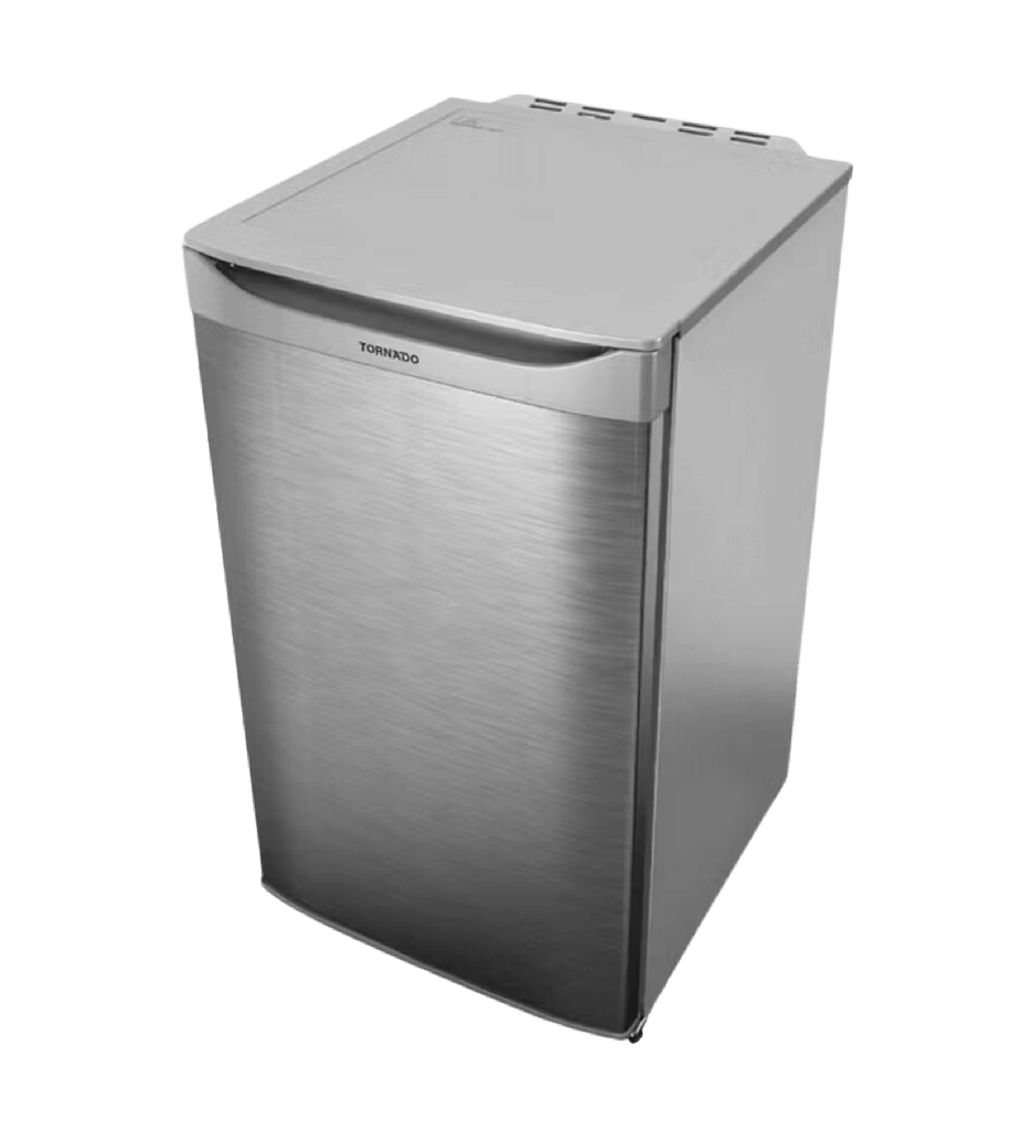 ثلاجه مينى بار تورنيدو 100 لتر باب واحد ديفروست سلفر MBR-AR100-S