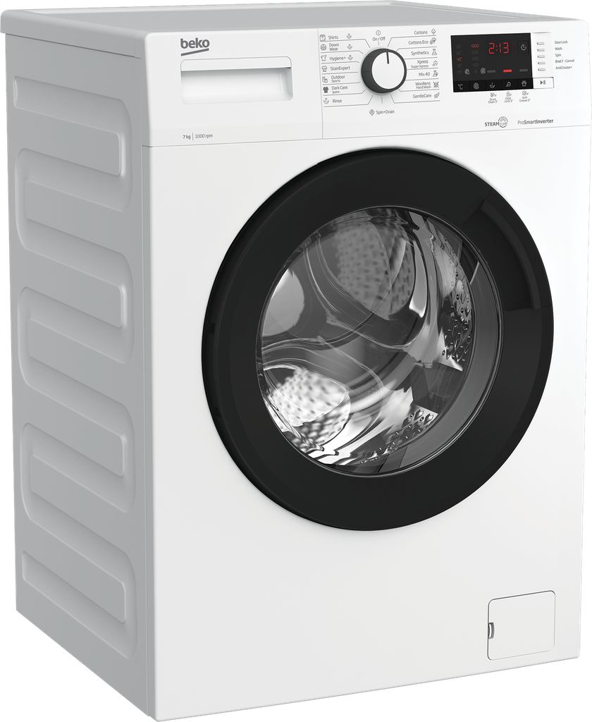 غساله بيكو 7ك 1000 لفه ابيض ديجيتال باب كبير اسود WTV7512XWCI