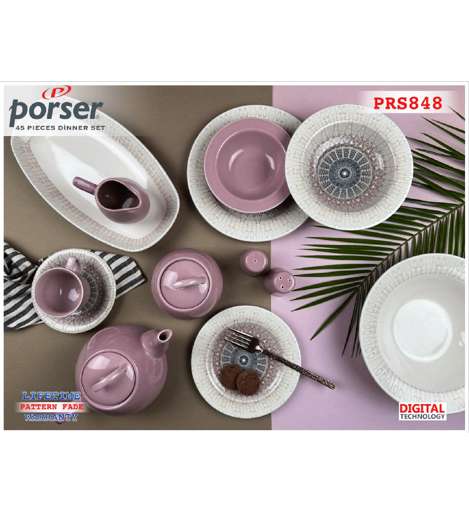 طقم عشا Porser تركي 45 قطعه