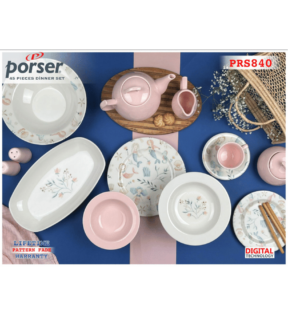 طقم عشا Porser تركي 45 قطعه