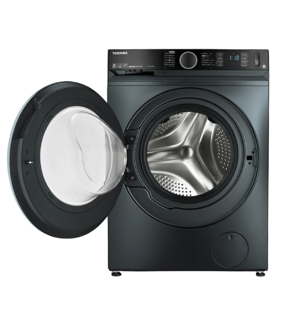 غساله توشيبا اتوماتيك 9ك 1400 لفه انفرتر بخار WiFi رمادي /ميديا TW-BK100GF4EG(MK)