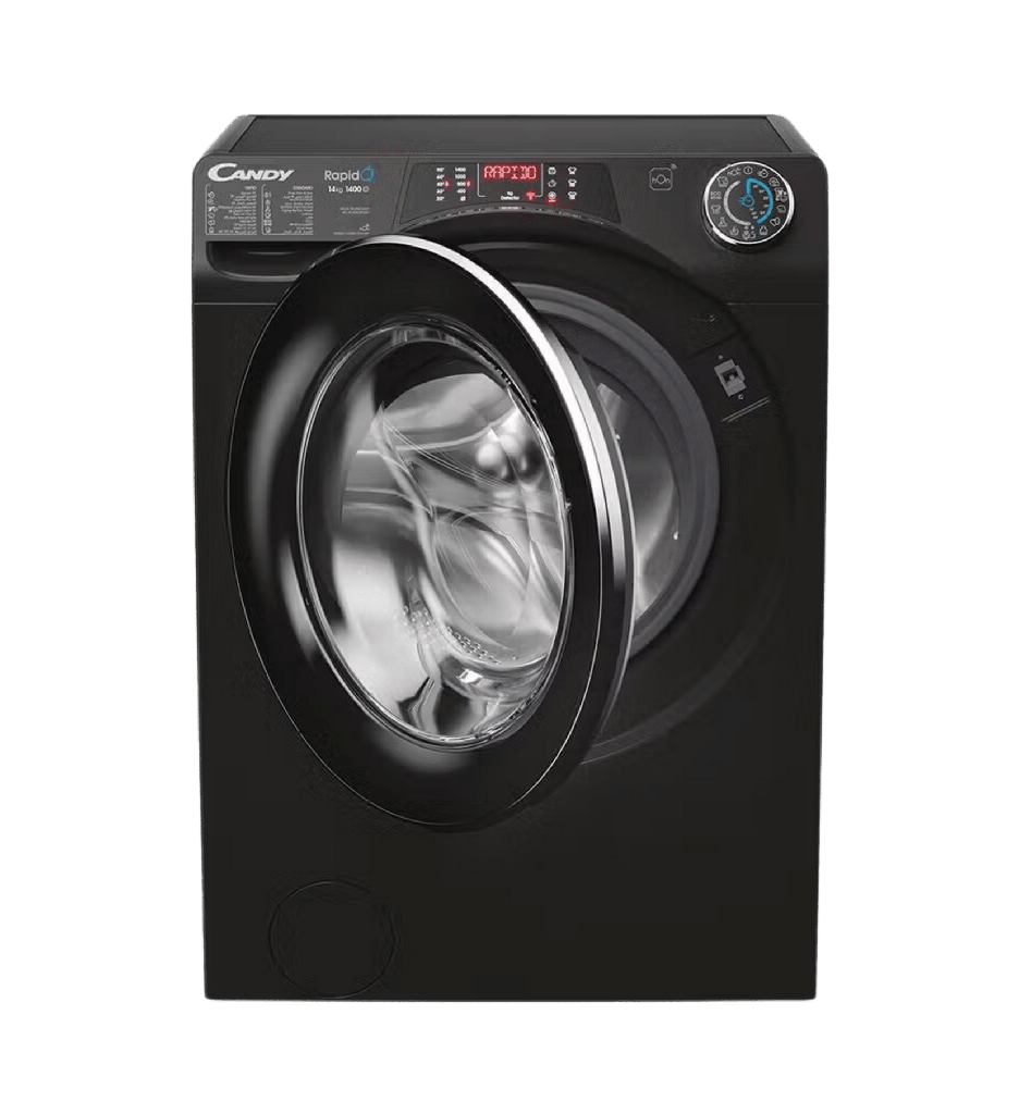 غساله كاندى 14 كيلو 1400لفه اسود باب اسود انفرتر WIFI بالبخار RO14146DCBT-EGY