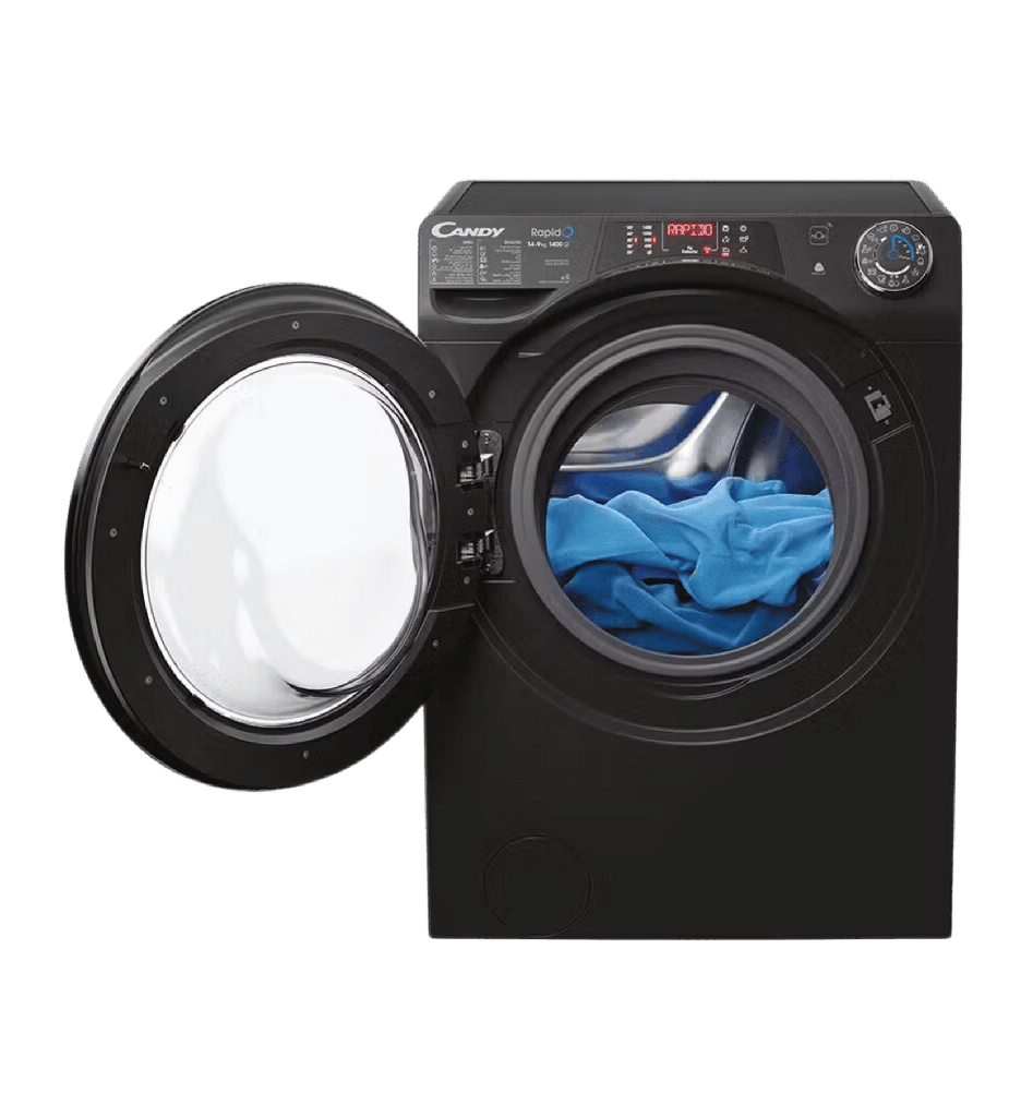 غساله كاندى 14ك + 9ك مجفف 1400لفه اسود باب اسود انفرتر WIFI بالبخار ROW41496DCBT-EGY