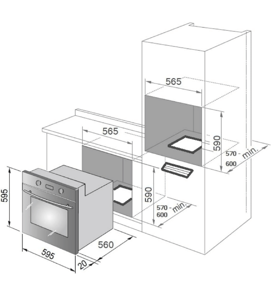 فرن بلت ان يونيون اير 60سم سمارت ميكس BO66G-119-TSF-MIX-OS-AL
