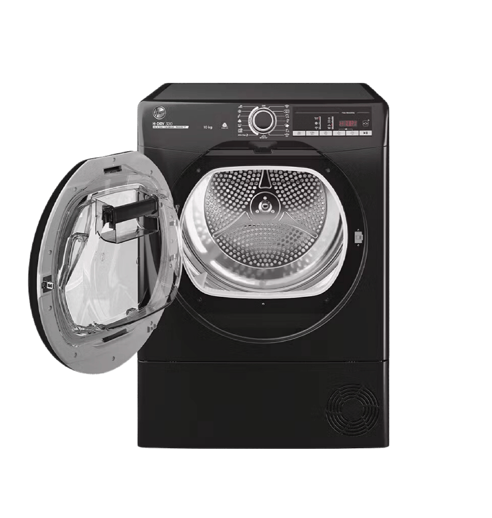 مجفف هوفر 10ك اسود باب كروم WIFI بالمكثف HLEC10TCEB-ELA