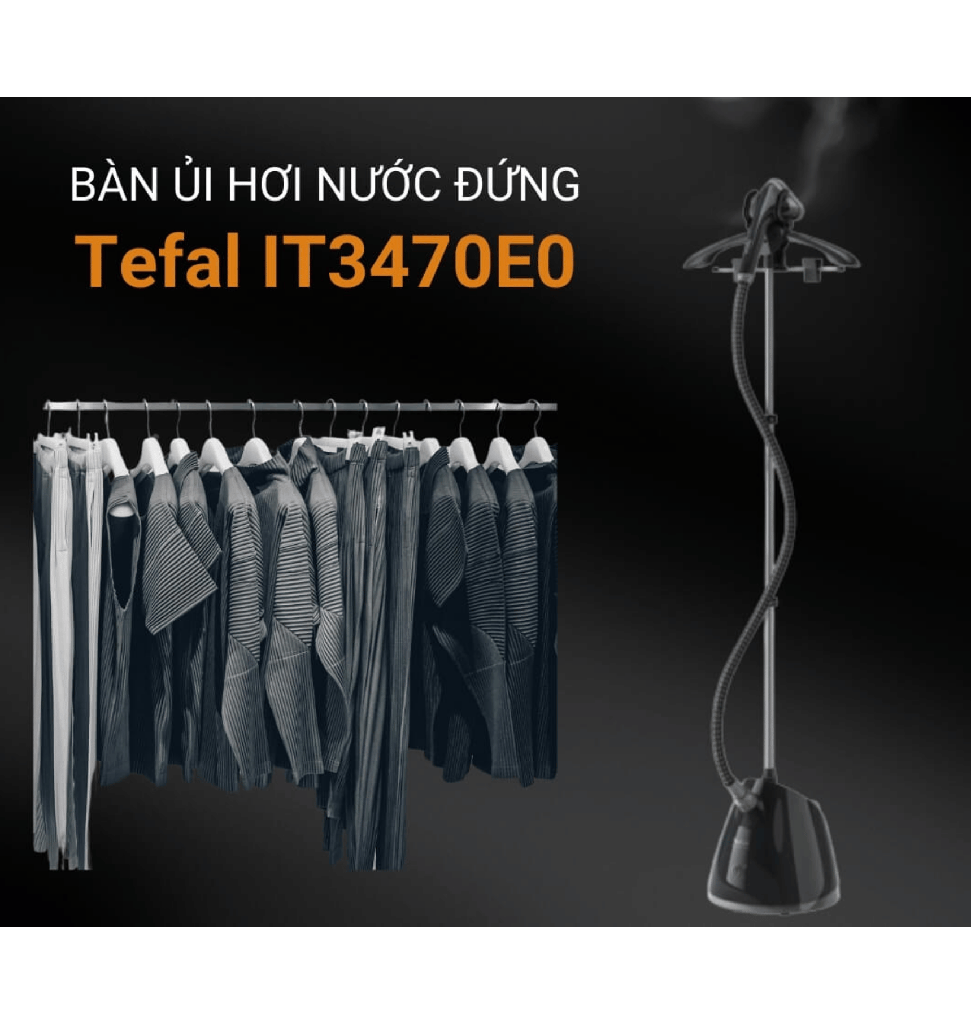 مكواه بخار ستاند تيفال بروستايل 2000 وات اسود IT3470E0