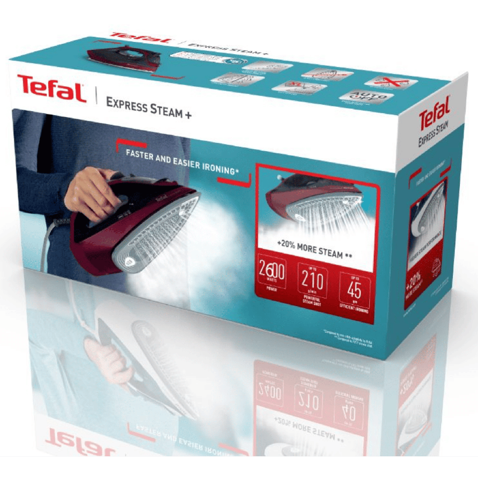 مكواه تيفال بخار 2600 وات اسود FV2869E2