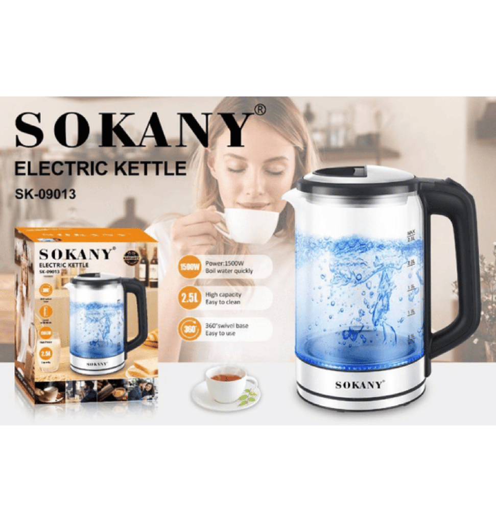 غلايه زجاج سوكاني 2.5 لتر 1500 وات SK-09013