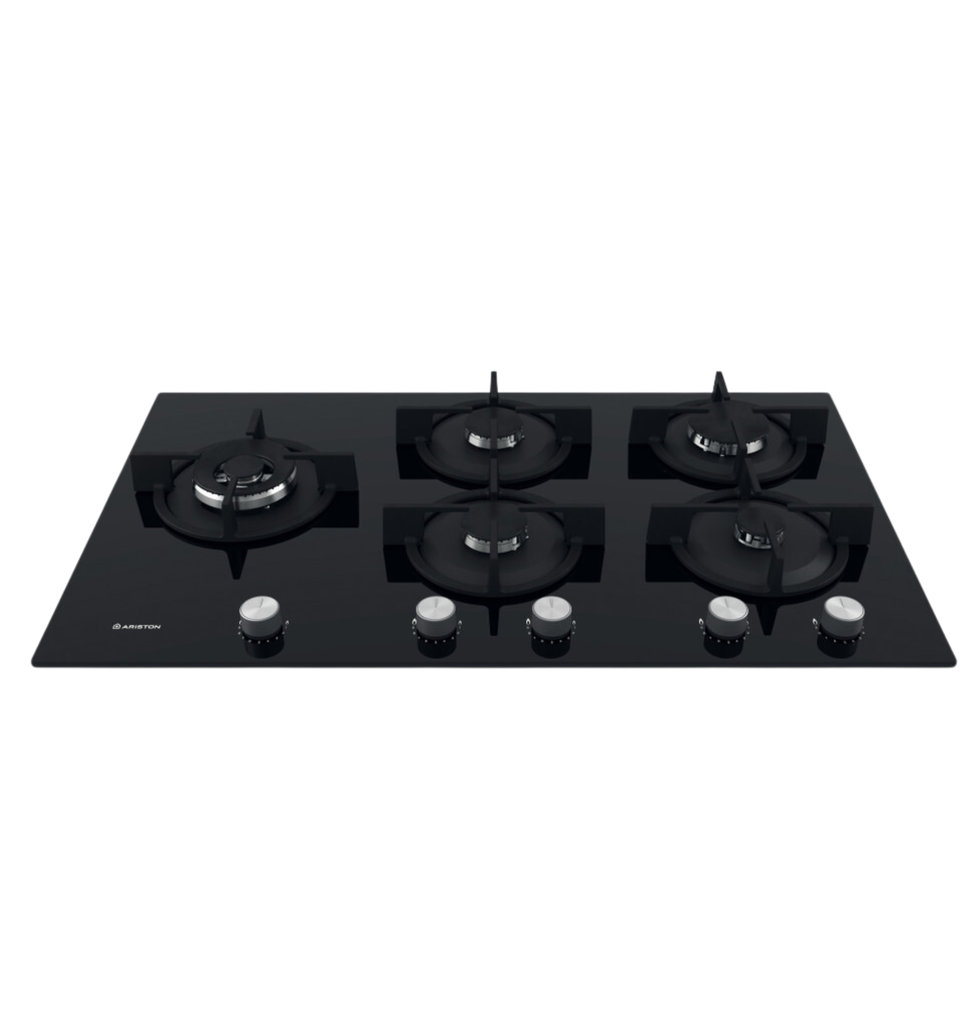 مسطح اريستون 90سم 5ش زجاج اسود غاز AGS92SBK
