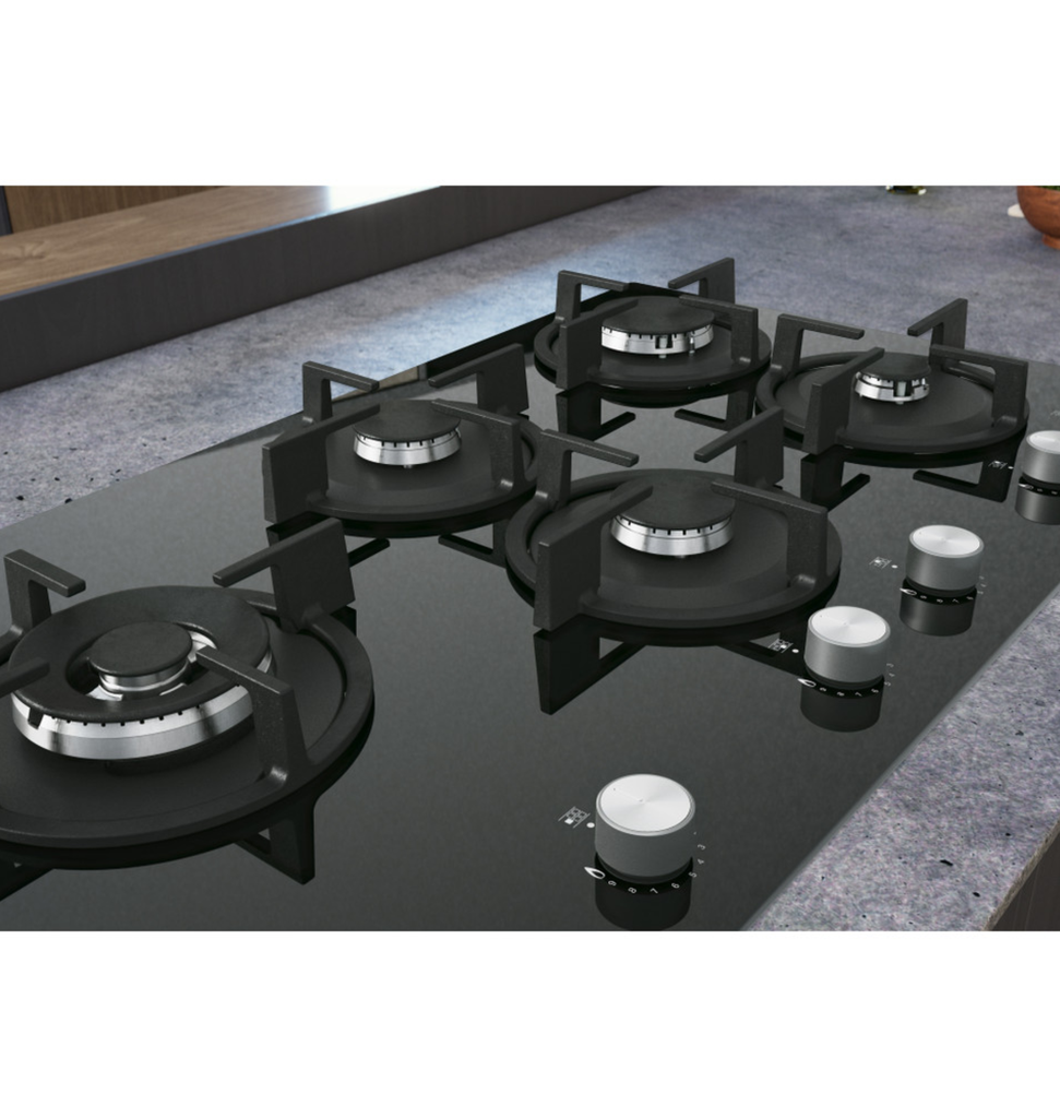 مسطح اريستون 90سم 5ش زجاج اسود غاز AGS92SBK