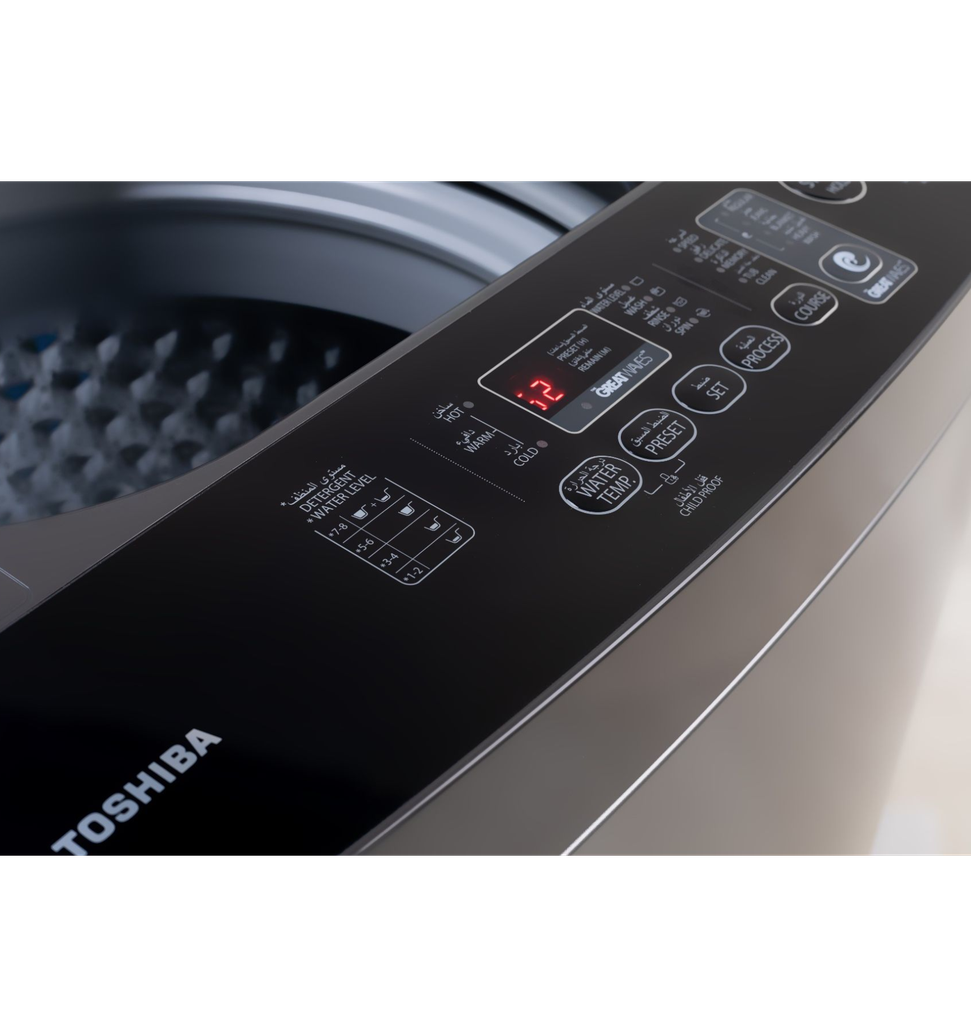 غساله توشيبا توب لود 11ك فضي غامق /ميديا AW-UK1100HUPEG(MK)