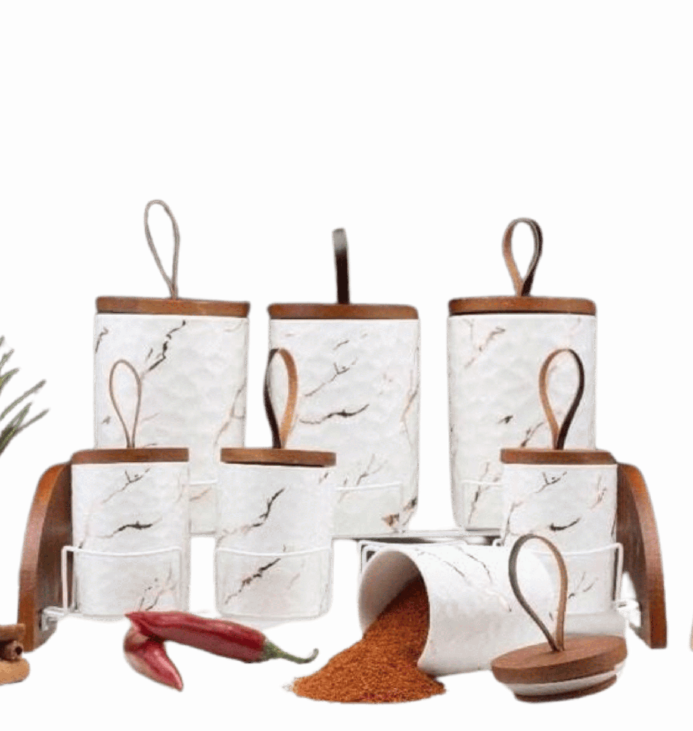 طقم توابل غطا خشب 7 ق بيلكو