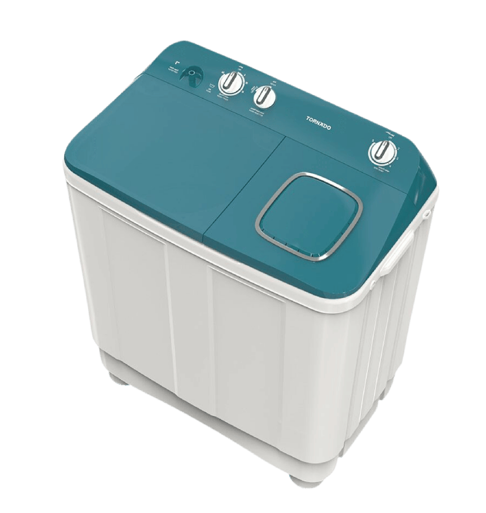 غساله تورنيدو هاف 10ك حوضين الشكل الجديد غطاء توركواز TMH-HS10C(WA)