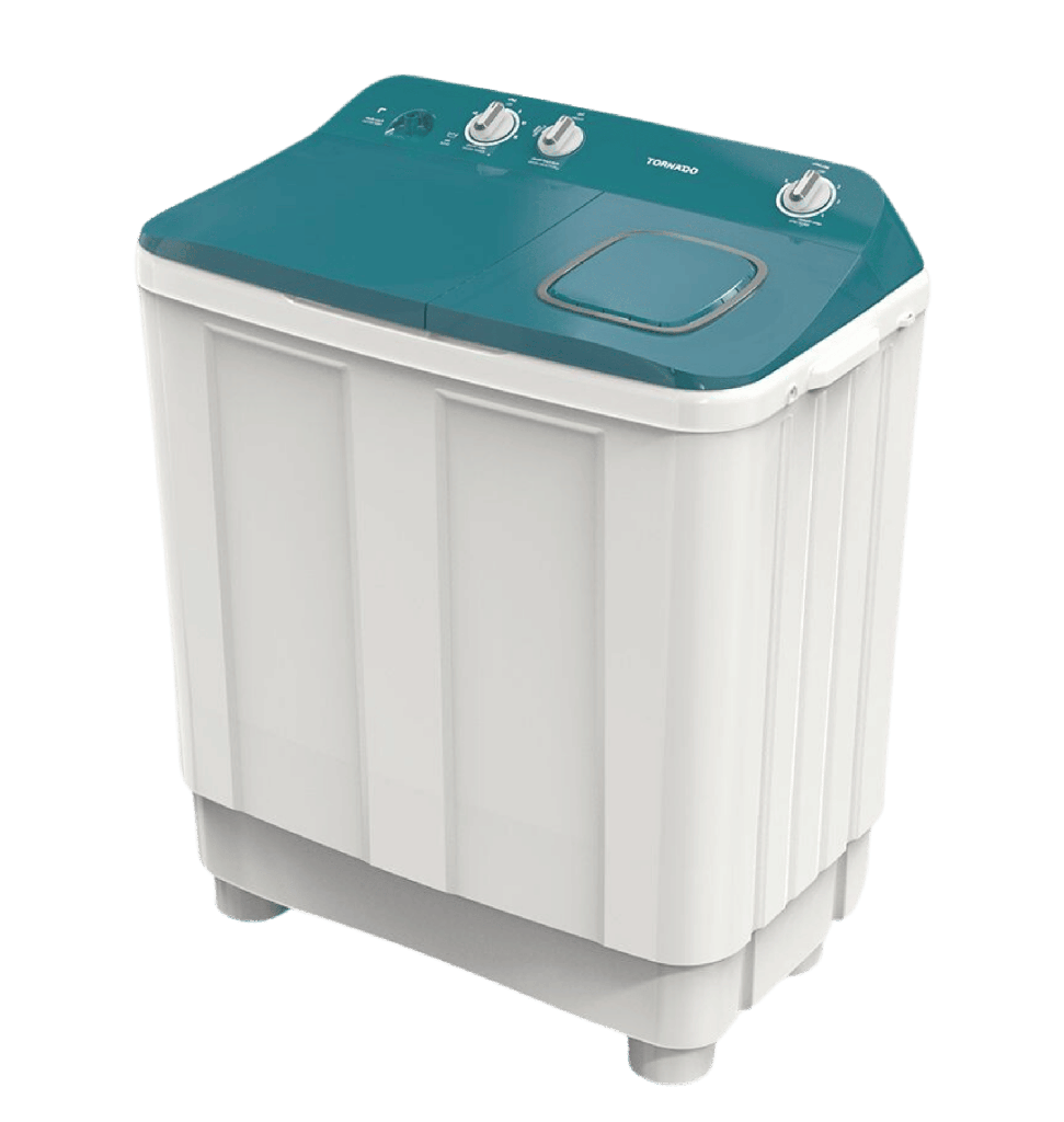 غساله تورنيدو هاف 10ك حوضين الشكل الجديد غطاء توركواز TMH-HS10C(WA)