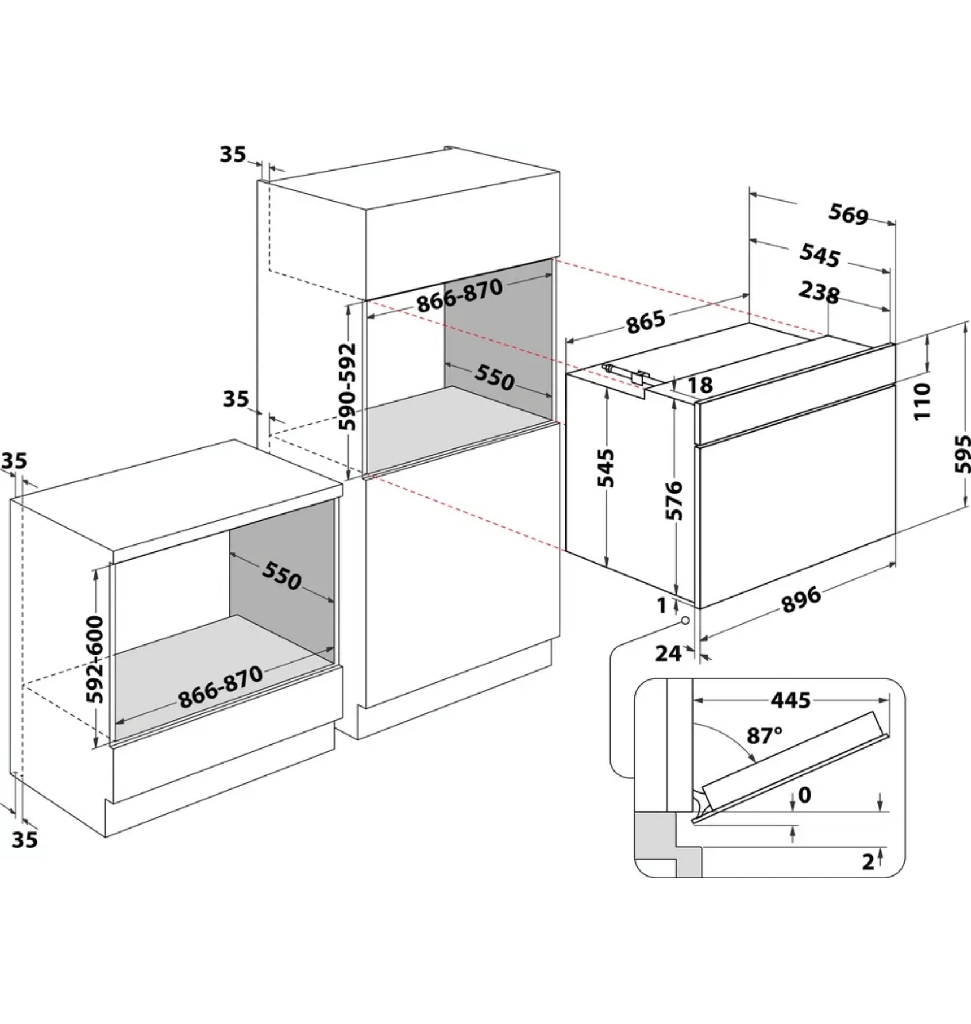 فرن انديست 90 سم غاز كهرباء IGESM53G