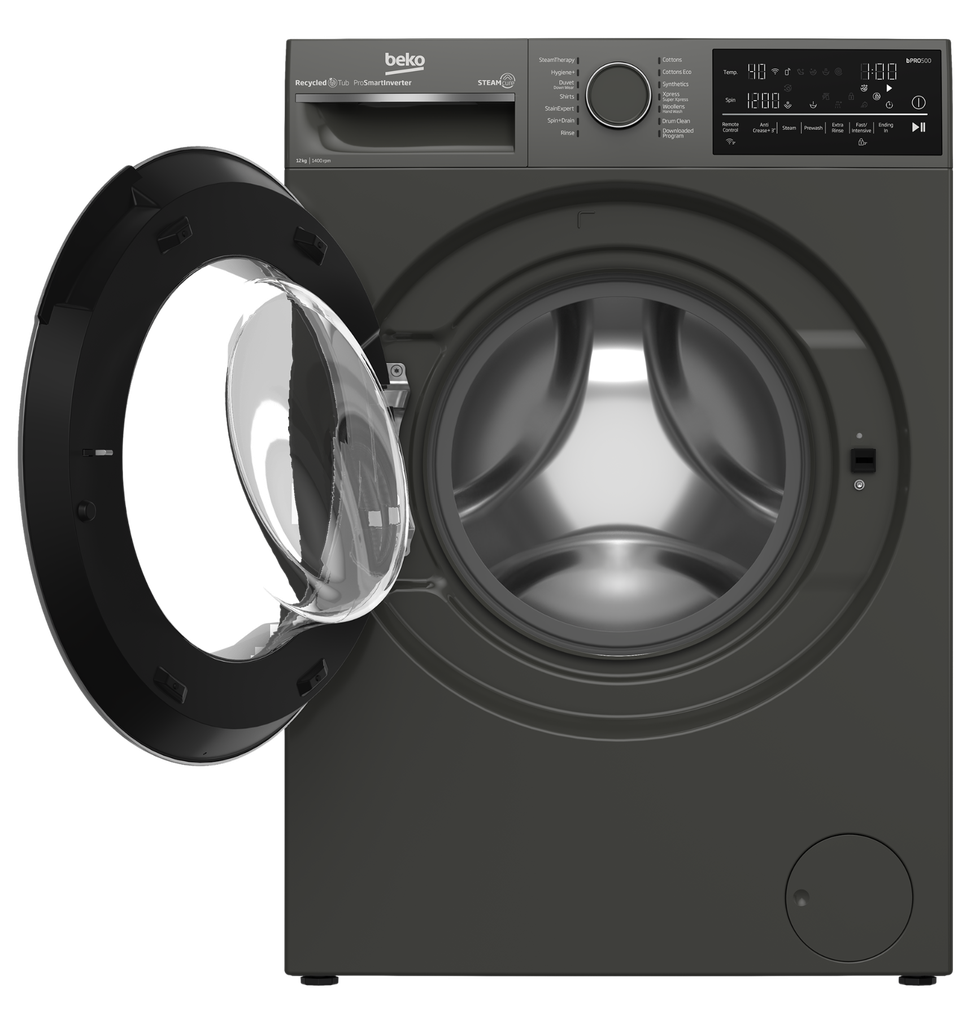 غساله بيكو 12ك 1400 لفه رمادي ديجيتال بالبخار انفرتر واي فاي B3WFU51240MCI