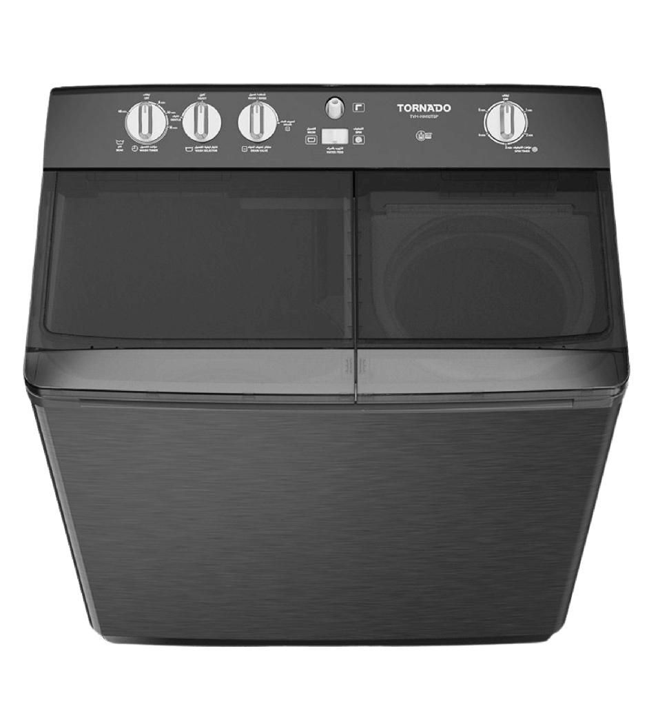 غساله تورنيدو هاف 12ك حوضين جسم معدني سلفر TVH-HM12TS(SK)