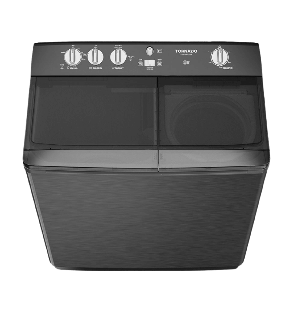 غساله تورنيدو هاف 10ك حوضين جسم معدني سلفر TVH-HM10TS(SK)