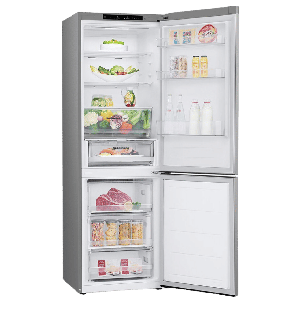 ثلاجه ال جي 341 لتر كومبي سلفر انفرتر بولندي GW-B489FMGW