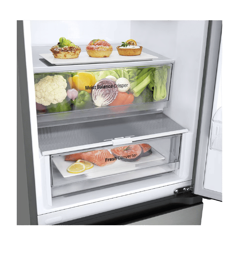 ثلاجه ال جي 341 لتر كومبي سلفر انفرتر بولندي GW-B489FMGW