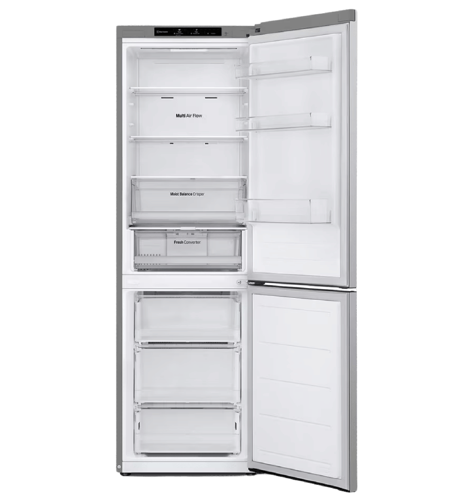 ثلاجه ال جي 341 لتر كومبي سلفر انفرتر بولندي GW-B489FMGW