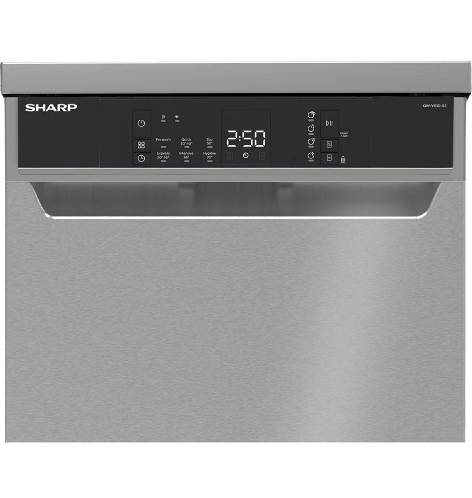 غساله اطباق شارب 10 فرد 6 برنامج تركي ديجيتال سلفر  QW-V610-SS