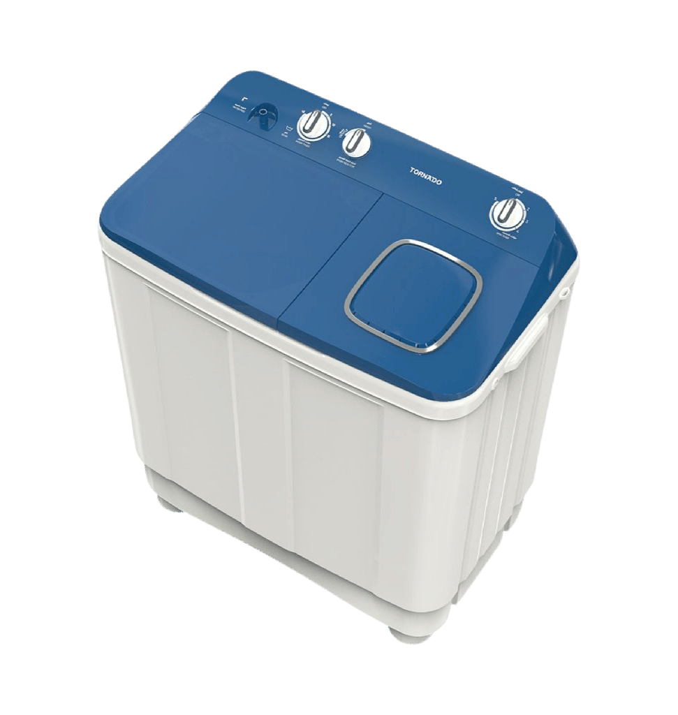 غساله تورنيدو هاف 12ك حوضين بالطلمبه الشكل الجديد غطاء ازرق TMH-HS12CP(WB)