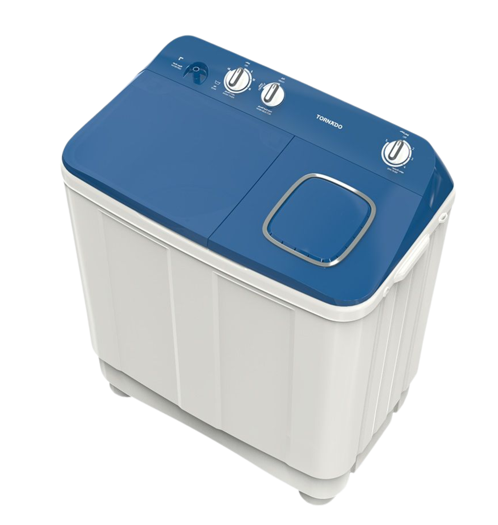 غساله تورنيدو هاف 12ك حوضين بالطلمبه الشكل الجديد غطاء ازرق TMH-HS12CP(WB)