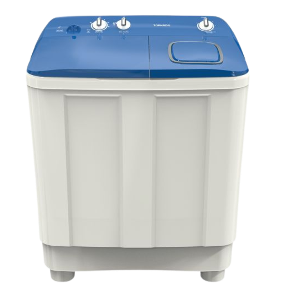 غساله تورنيدو هاف 12ك حوضين الشكل الجديد غطاء ازرق TMH-HS12C(WB)