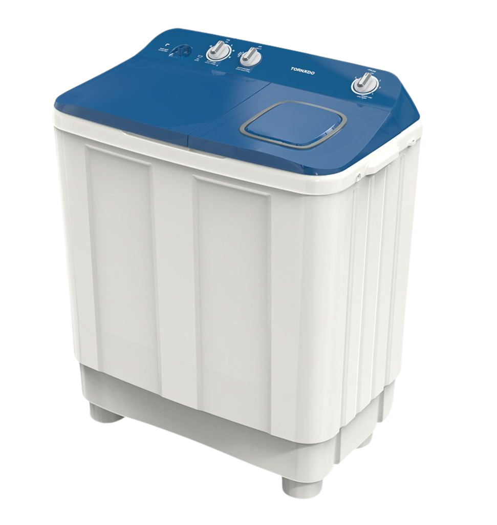 غساله تورنيدو هاف 12ك حوضين الشكل الجديد غطاء ازرق TMH-HS12C(WB)