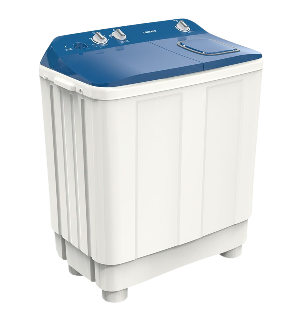 غساله تورنيدو هاف 12ك حوضين الشكل الجديد غطاء ازرق TMH-HS12C(WB)