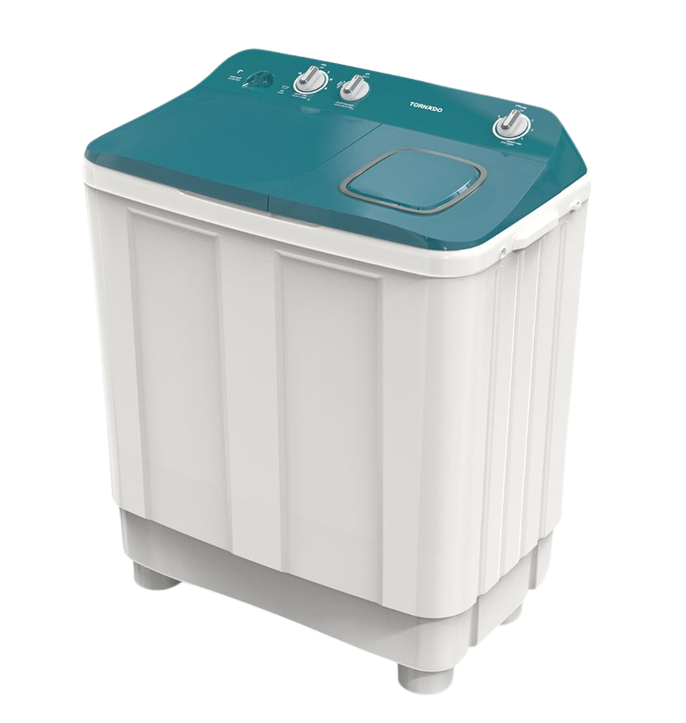 غساله تورنيدو هاف 12ك حوضين الشكل الجديد غطاء تركواز TMH-HS12C(WA)