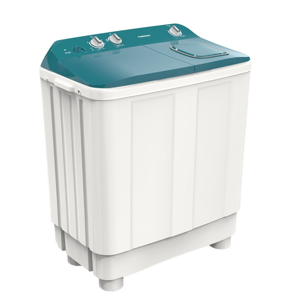 غساله تورنيدو هاف 12ك حوضين الشكل الجديد غطاء تركواز TMH-HS12C(WA)