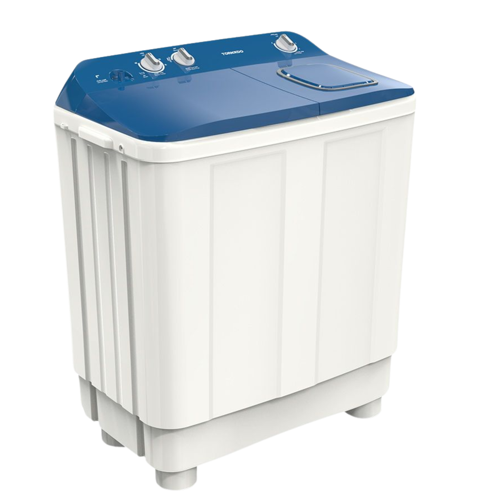 غساله تورنيدو هاف 7ك حوضين الشكل الجديد غطاء ازرق TMH-HS07C(WB)