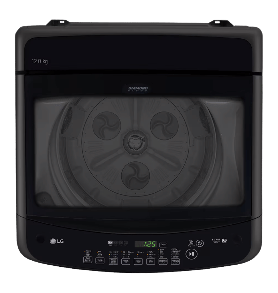 غساله ال جي 12ك فوق رمادي غامق باب هيدروليك T1288NEHGB