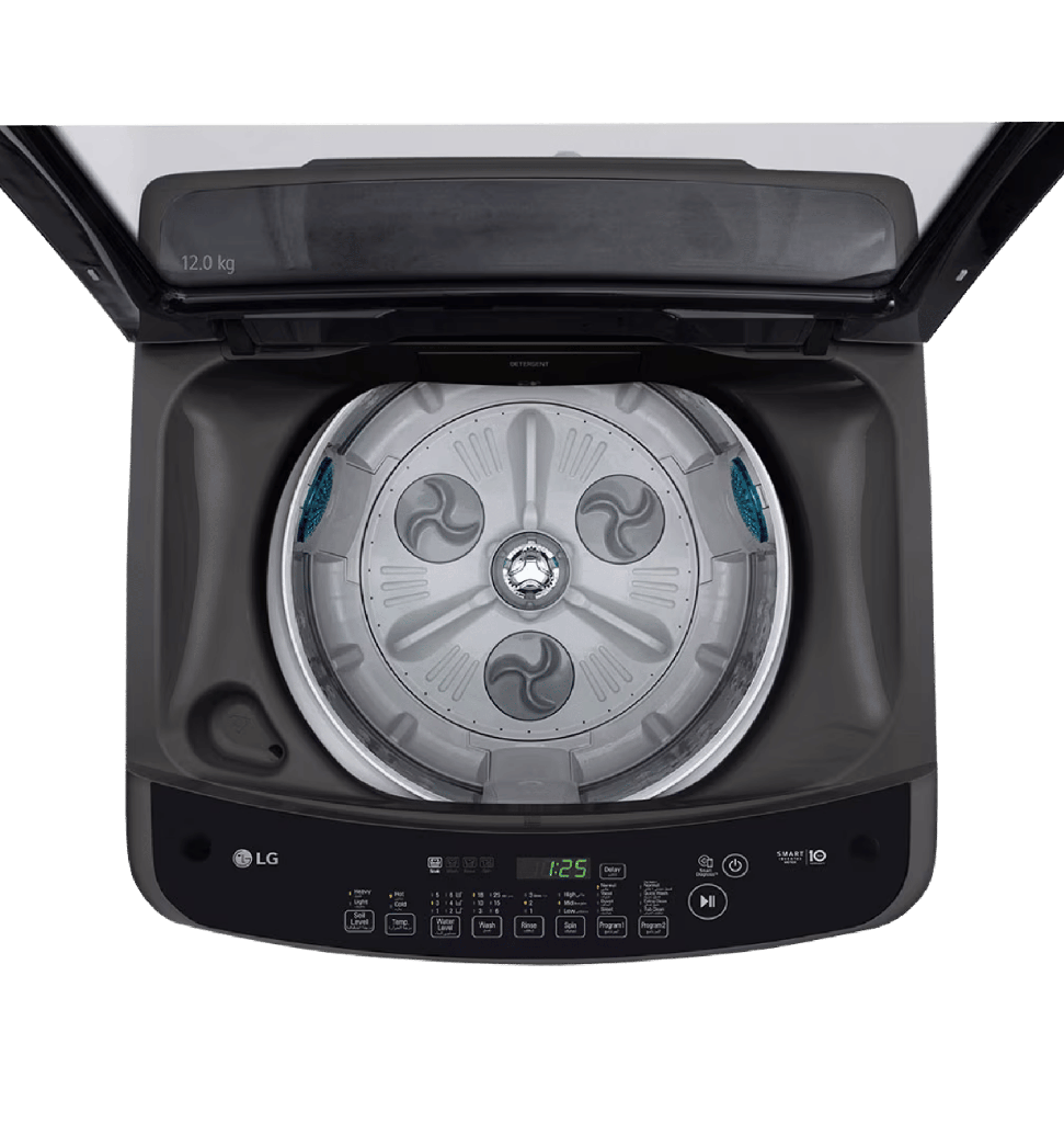 غساله ال جي 12ك فوق رمادي غامق باب هيدروليك T1288NEHGB