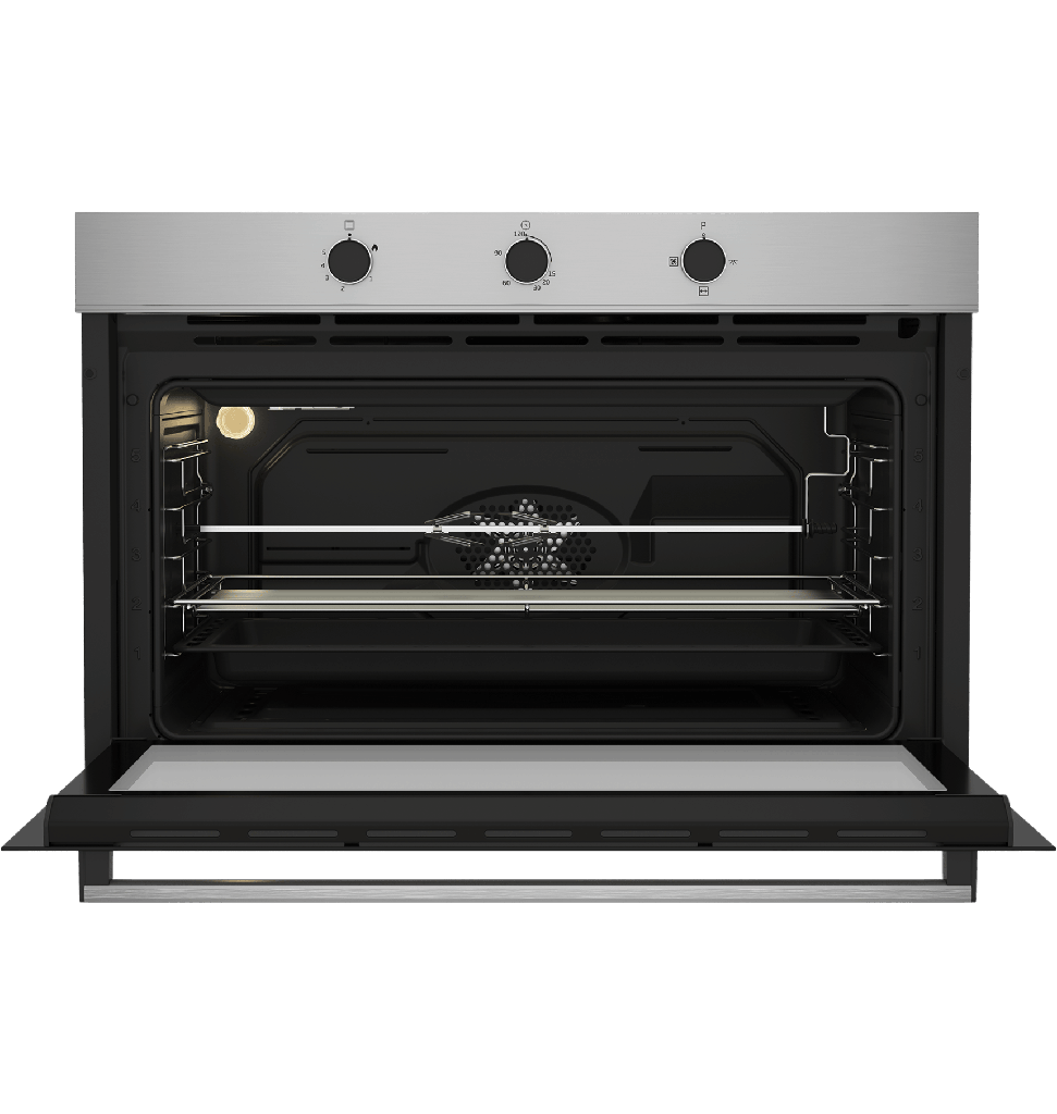 فرن بيكو 90 سم غاز اشعال ذاتي امان كامل 2 مروحه مصري BBWHT12106XS