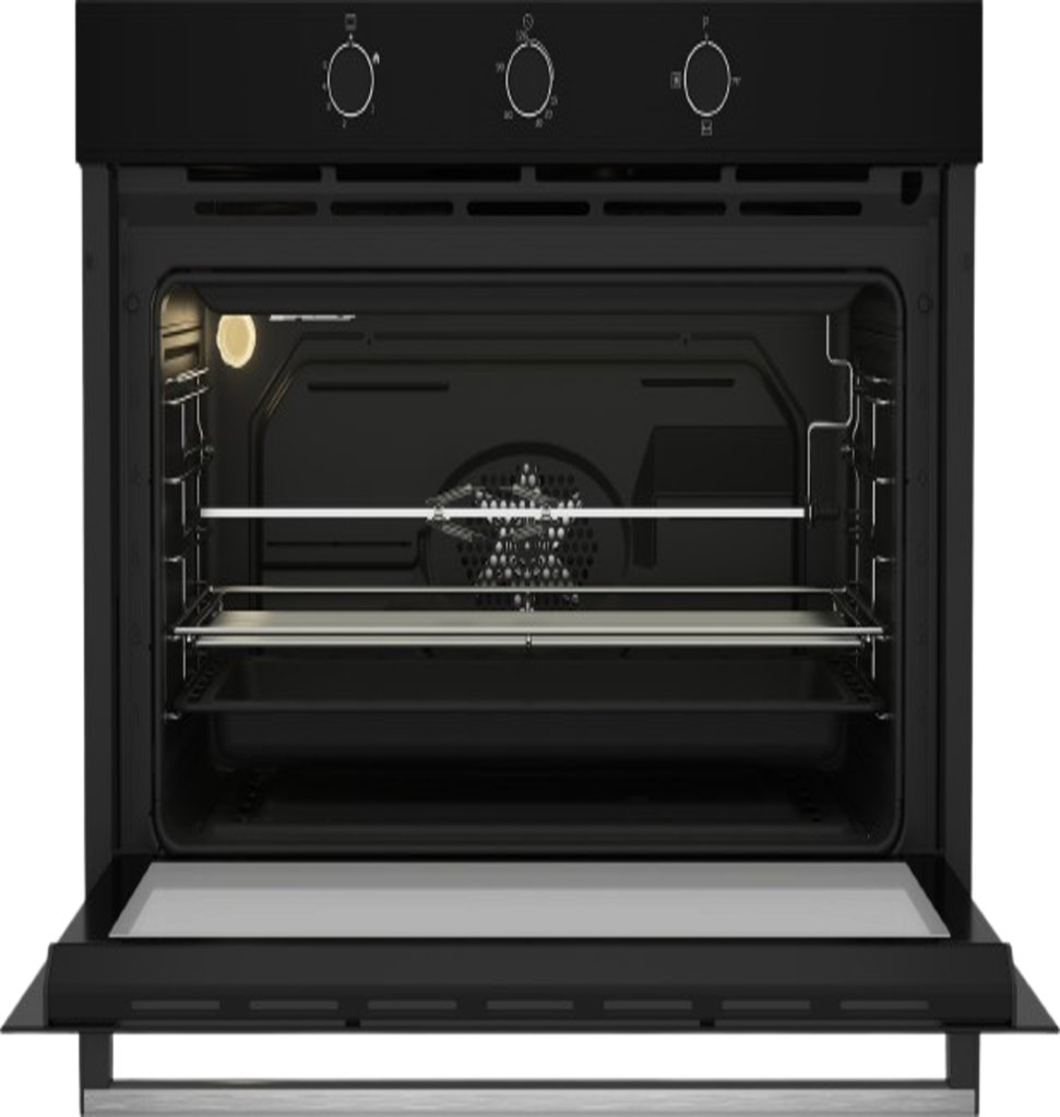 فرن بيكو 90 سم غاز اشعال ذاتي امان كامل 2 مروحه اسود BBWHT12106BS