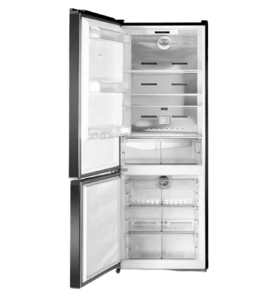 ثلاجه يونيون اير 505 لتر زجاج اسود كومبي ديجيتال بلوتوث انفرتر بدون حنفيه وش ستانلس URN-700CEPBLG1A-DXHRBXLS