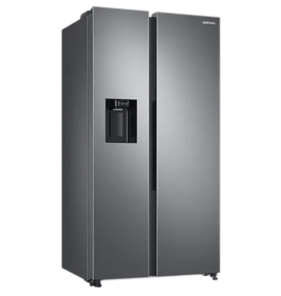 ثلاجه سامسونج 634 لتر سايد باي سايد سلفر بحنفيه RS68A8820S9/MR