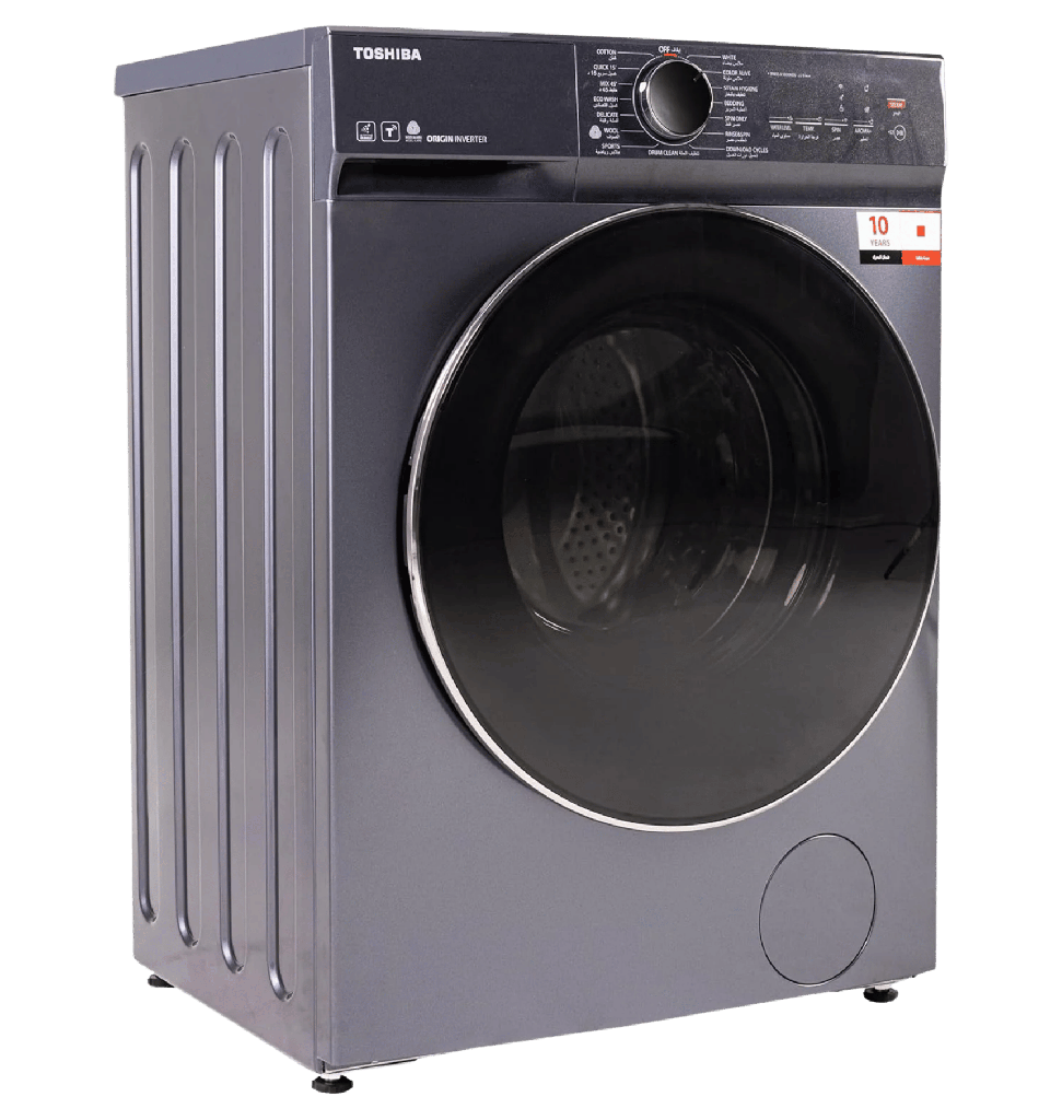 غساله توشيبا اتوماتيك 8.5ك 1400 لفه انفرتر فضي غامق /ميديا TW-T21BU95UWEG(MG)