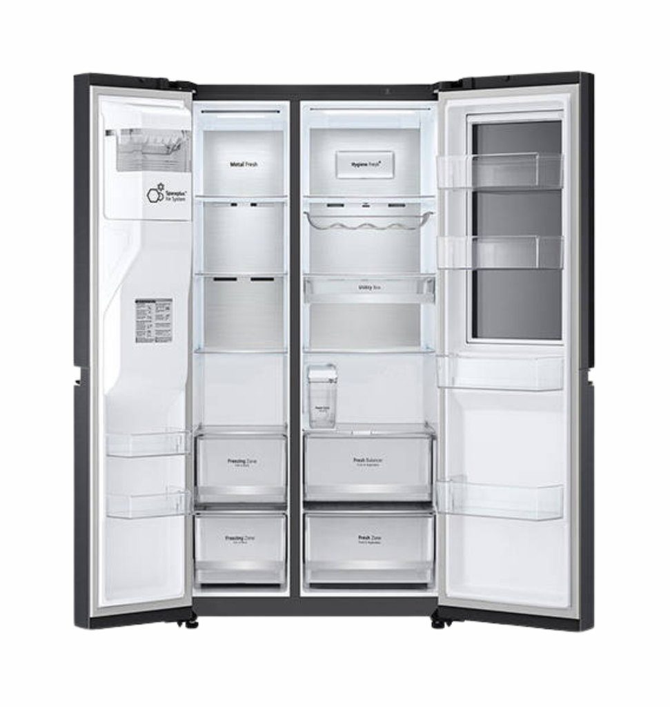 ثلاجه ال جي 635 لتر انفرتر ديجيتال اسود حنفيه GC-X257CQEW