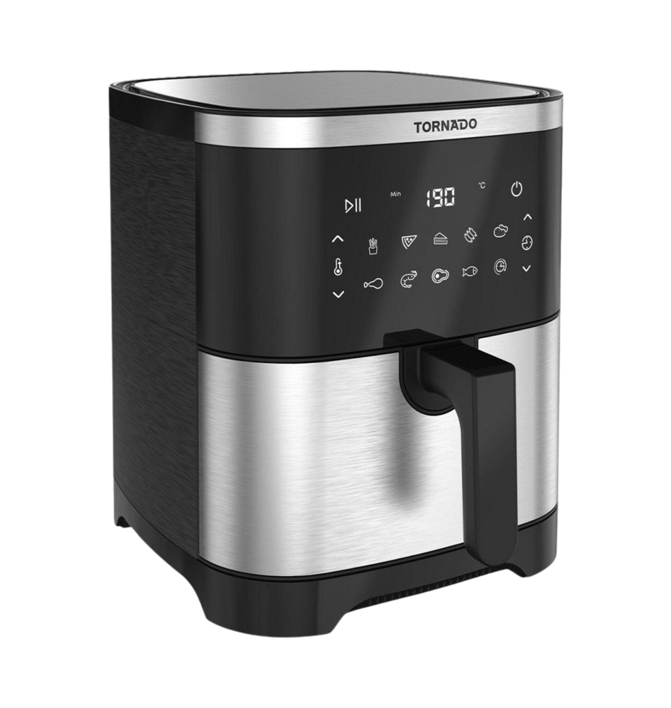 قلايه تورنيدو 8 لتر 1800وات بدون زيت ديجيتال ستانلس x اسود TFE-A1808TS1A