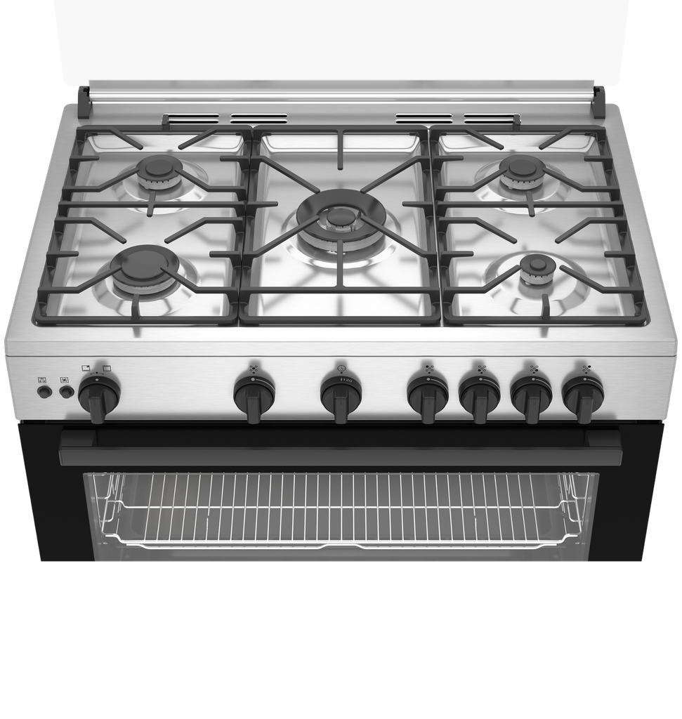 بوتجاز بيكو 5ش امان كامل 90 ستانلس مروحتين تبريد وطهى حوامل زهر BGGR 11125 GB