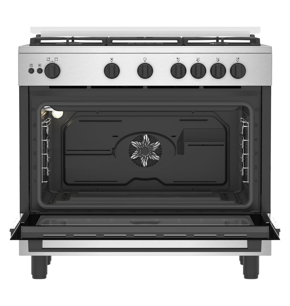 بوتجاز بيكو 5ش امان كامل 90 ستانلس مروحتين تبريد وطهى حوامل زهر BGGR 11125 GB