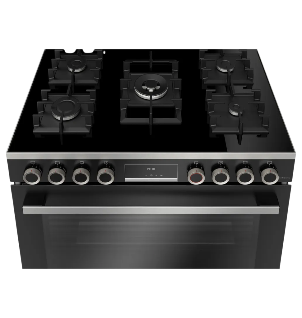 بوتجاز بوش 90 اسود ديجيتال حملات زهر 5 شعلة امان كامل بالمروحه  HJY5G7V61S